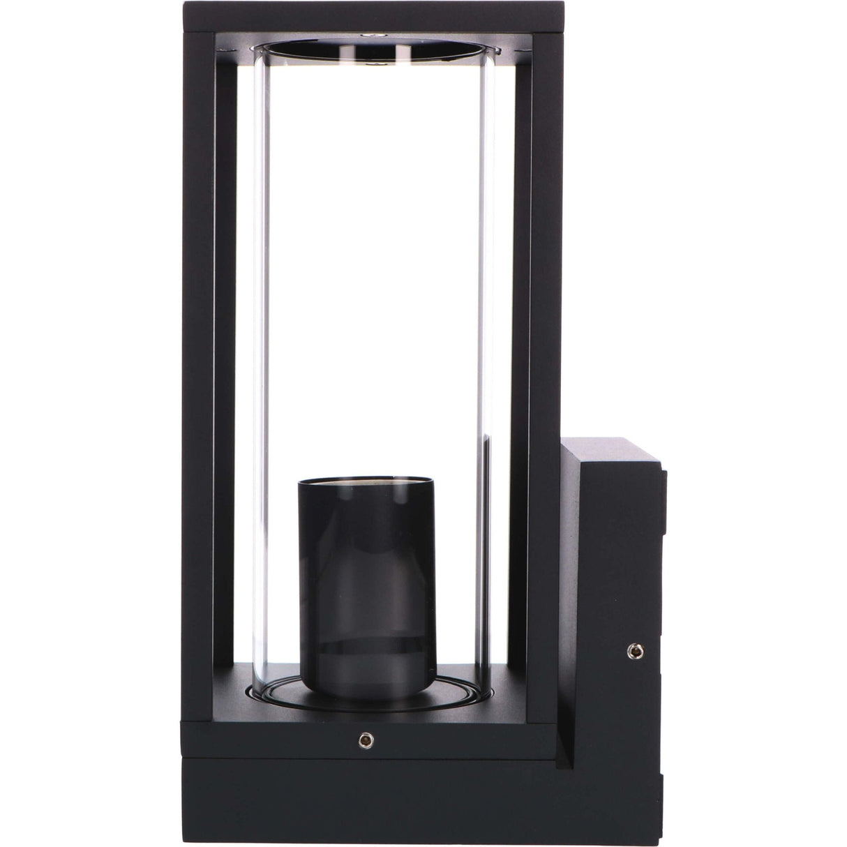 LED's Light LED Wall Lamp with Glass Windows - Rectangle - E27 Fitting - IP44 - Black