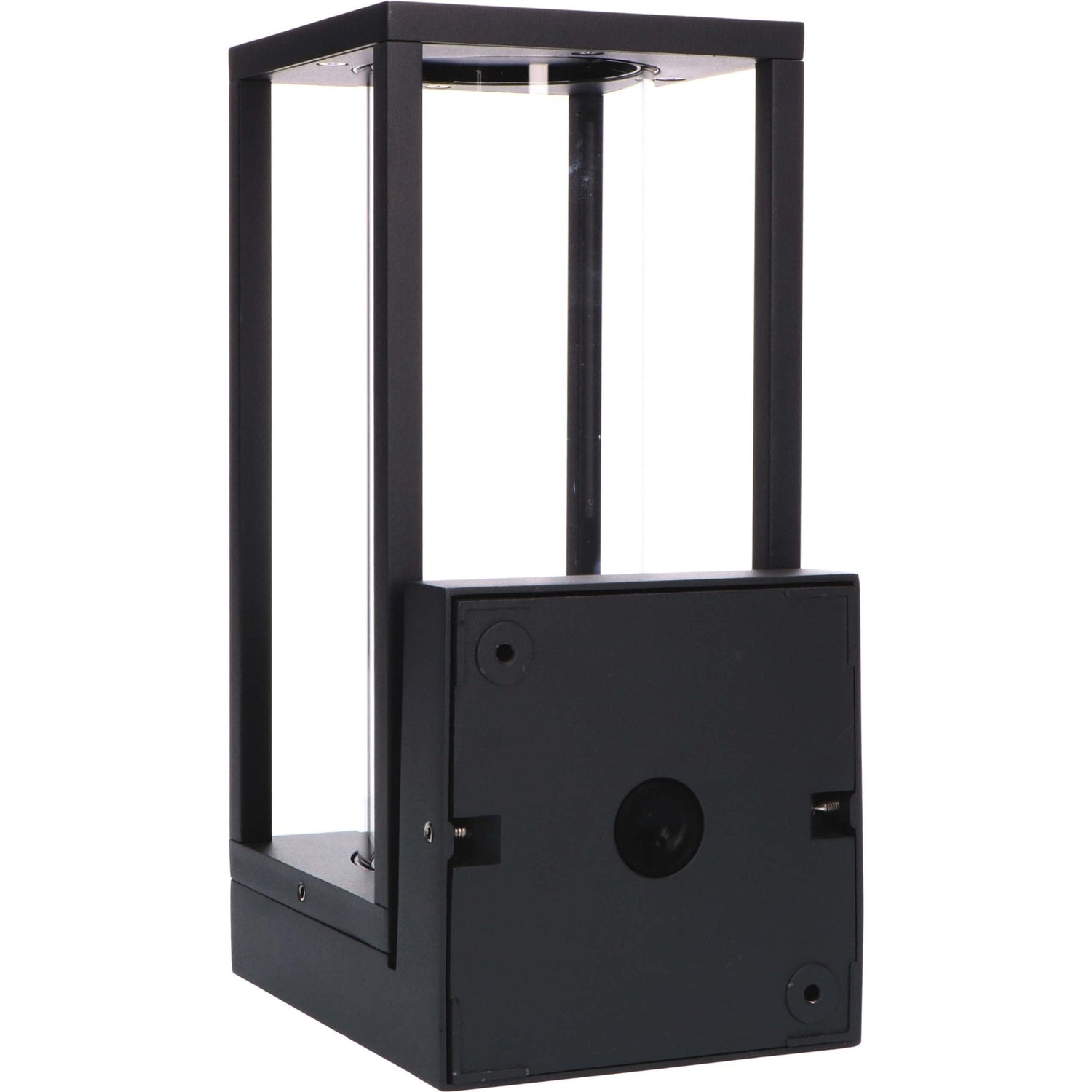 LED's Light LED Wall Lamp with Glass Windows - Rectangle - E27 Fitting - IP44 - Black
