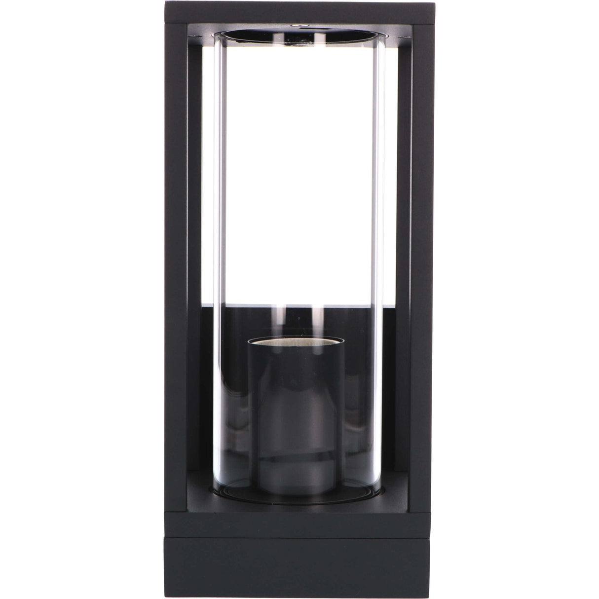 LED's Light LED Wall Lamp with Glass Windows - Rectangle - E27 Fitting - IP44 - Black