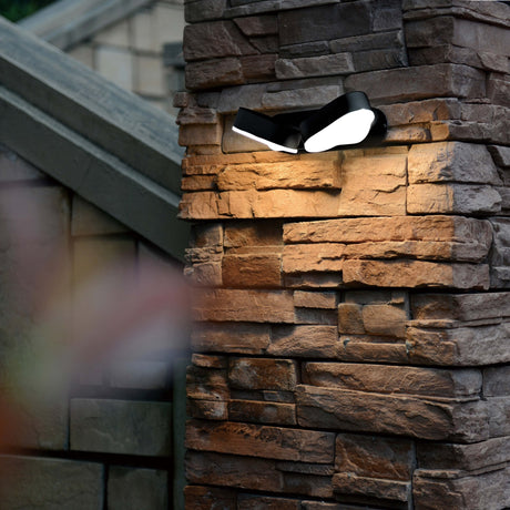 LED's Light Dubbele LED Buitenlamp - Model Rieti - Warm wit - IP44 waterbestendig - Zwart