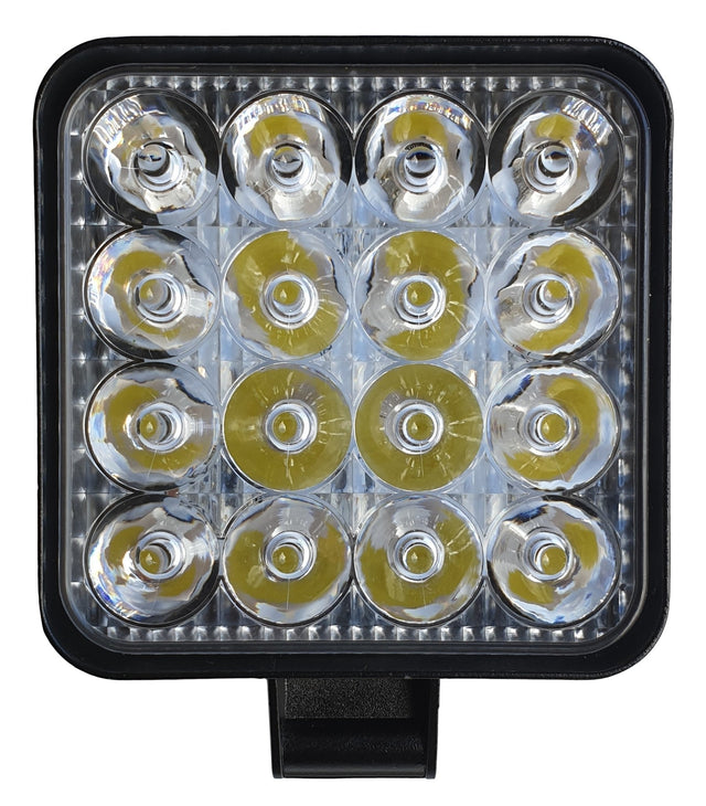 LED werklicht vierkant | verstraler 16x3 = 48W | 10 - 30 Volt | 6000K | IP67 - LEDPLANET.NL