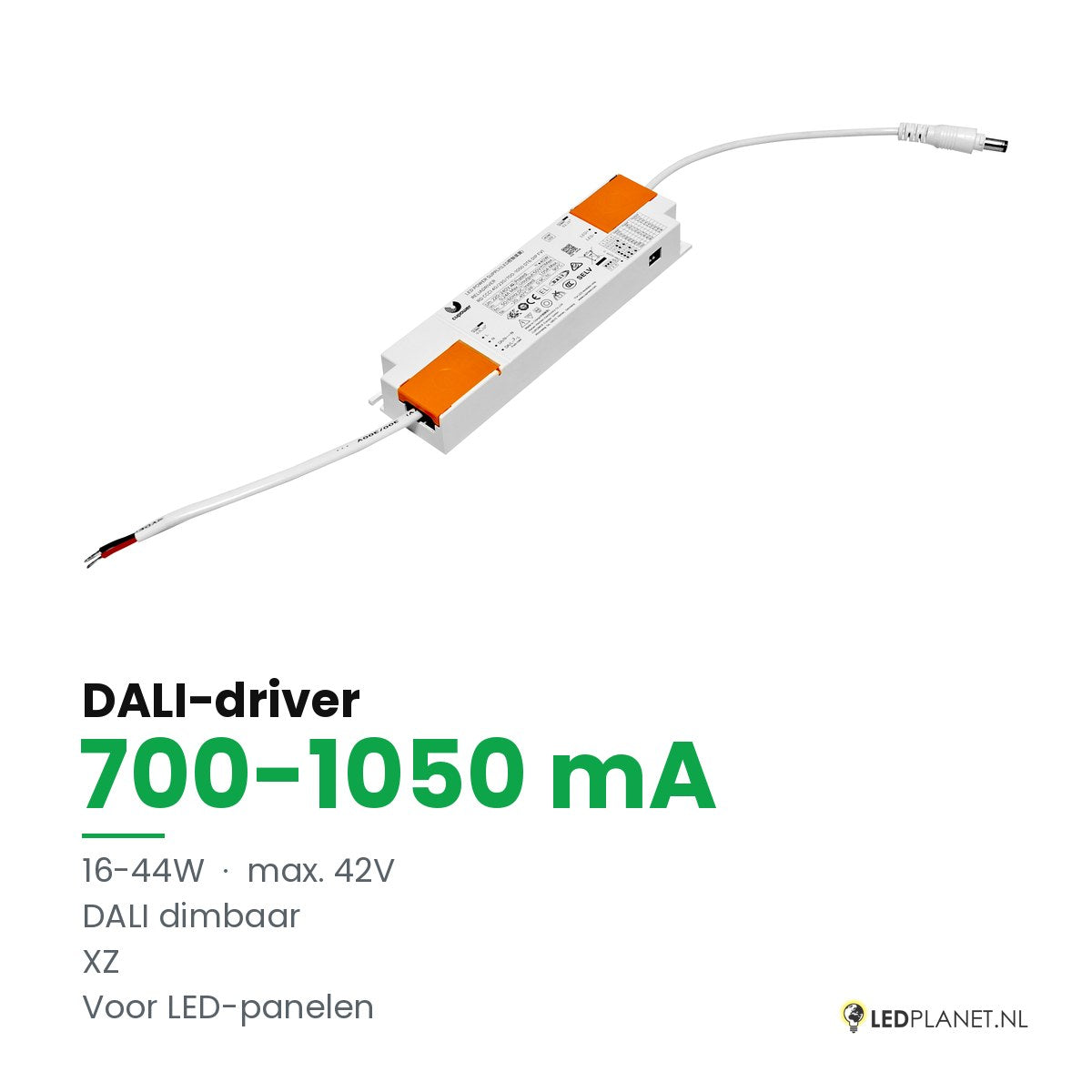 Dimbare LED-driver DALI - 16-44W - 700-1050 mA instelbaar - max. 42V - XZ
