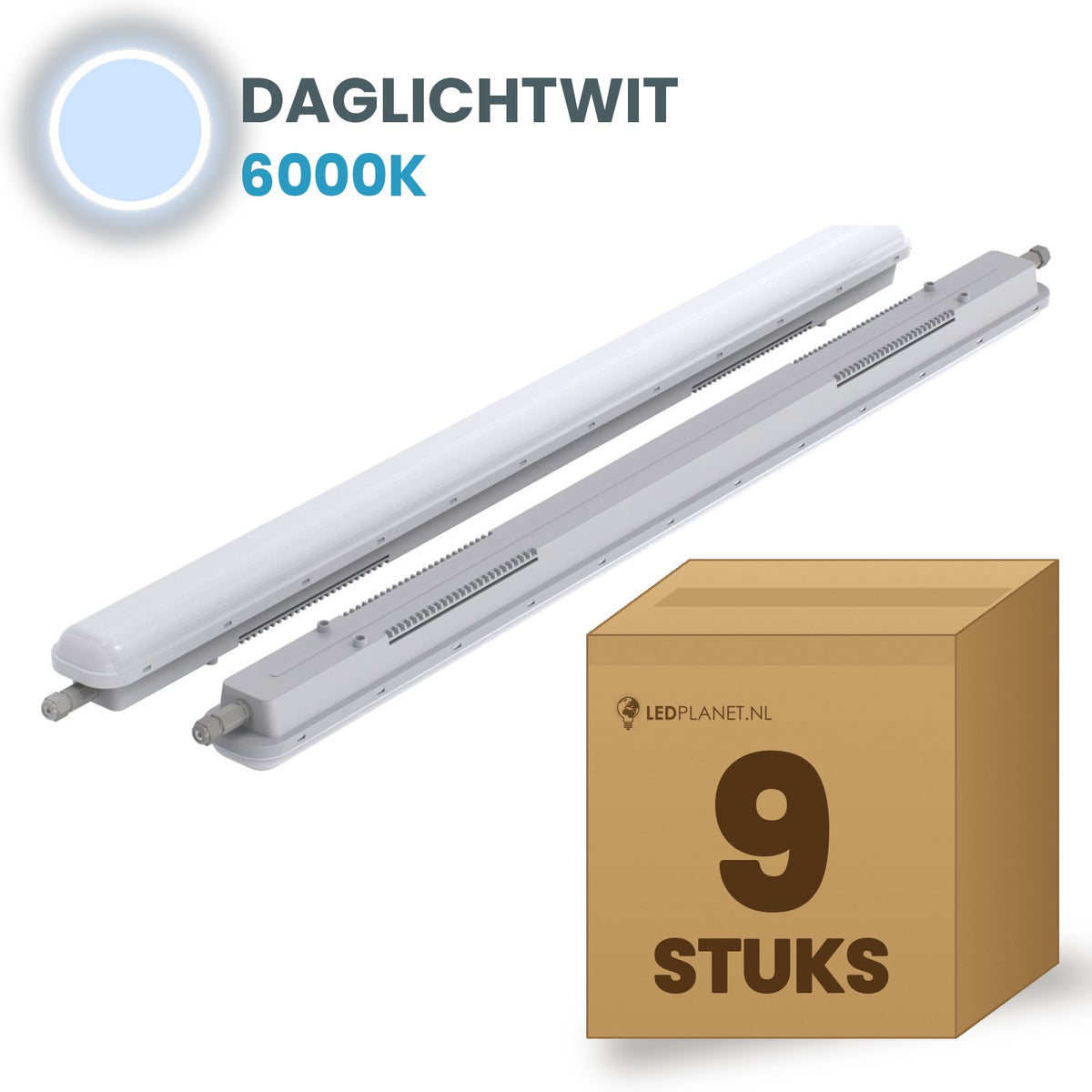 Karton z 9 oprawami hermetycznymi LED Tri-Proof 1500mm biały dzienny 6000K