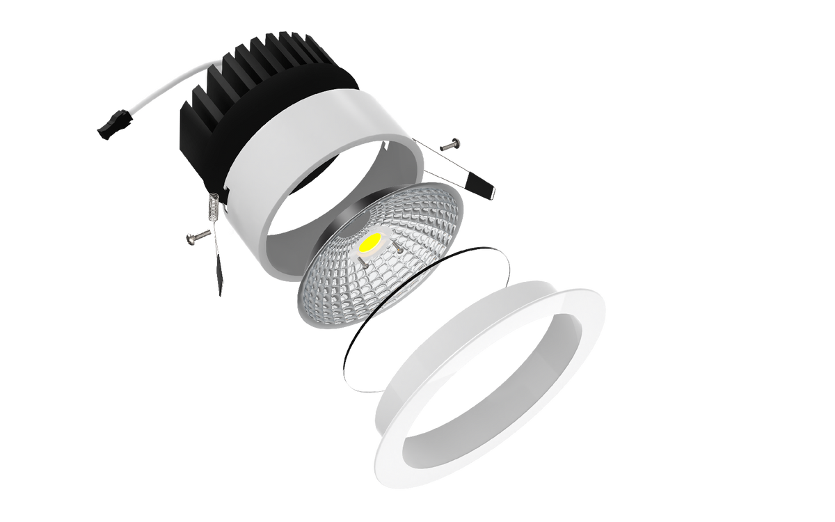 Faretto LED da incasso 3W - Bianco freddo 4000K - 225 lm - faretto da incasso con anello di copertura separato