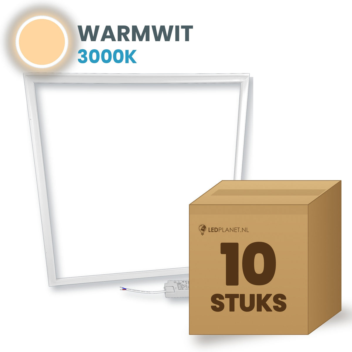 Doos met 10 stuks LED lijstpaneel 36W warmwit 3000K