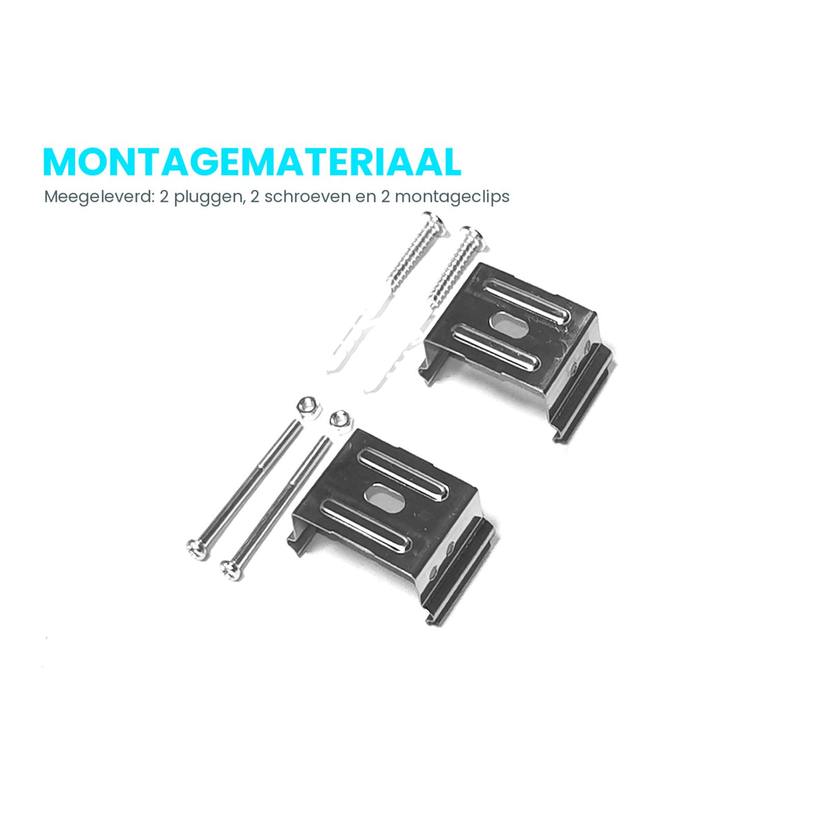 LED Feuchtraumleuchte Tri-Proof 1200mm 36W - mitgeliefertes Montagematerial: 2 Dübel, 2 Schrauben und 2 Montageclips