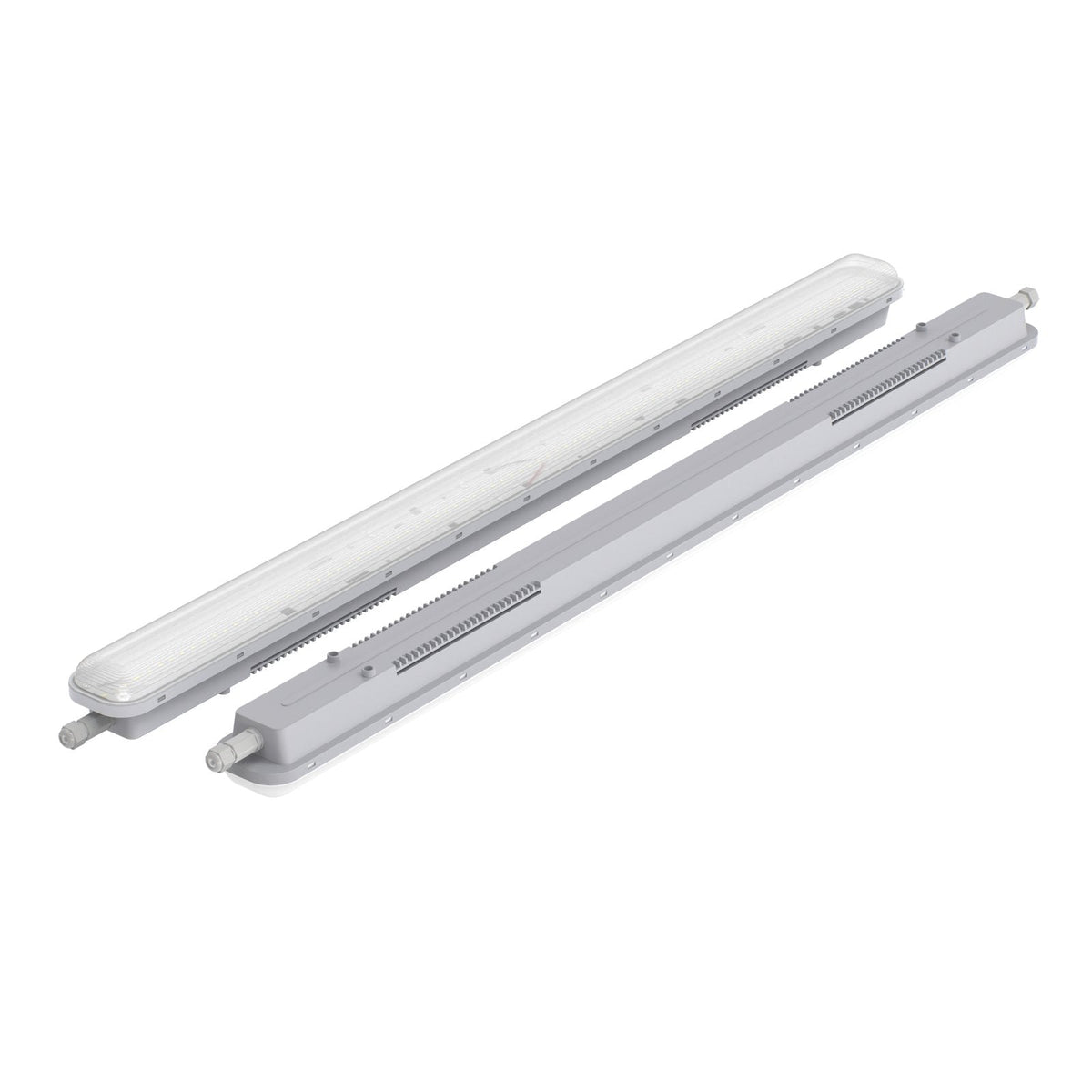 LED tri-proof armatuur 1500mm 45W - behuizing en montagebasis naast elkaar