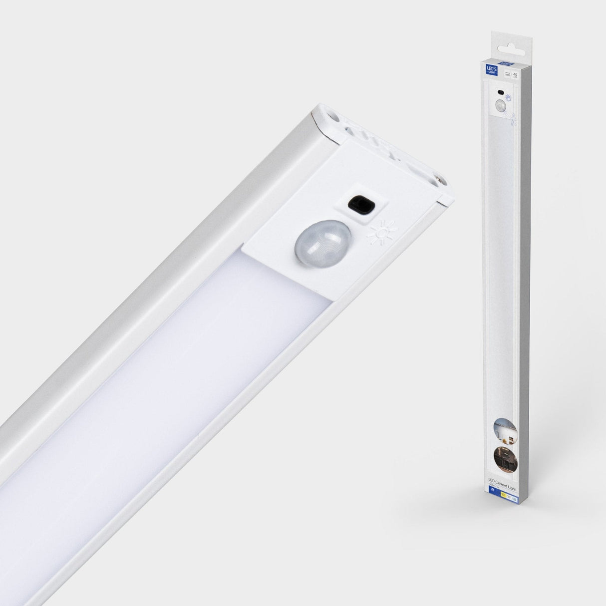LED's Light Kastverlichting met sensor 40 cm - Oplaadbaar (USB-C) en draadloos - zwaai- en bewegingssensor - wit