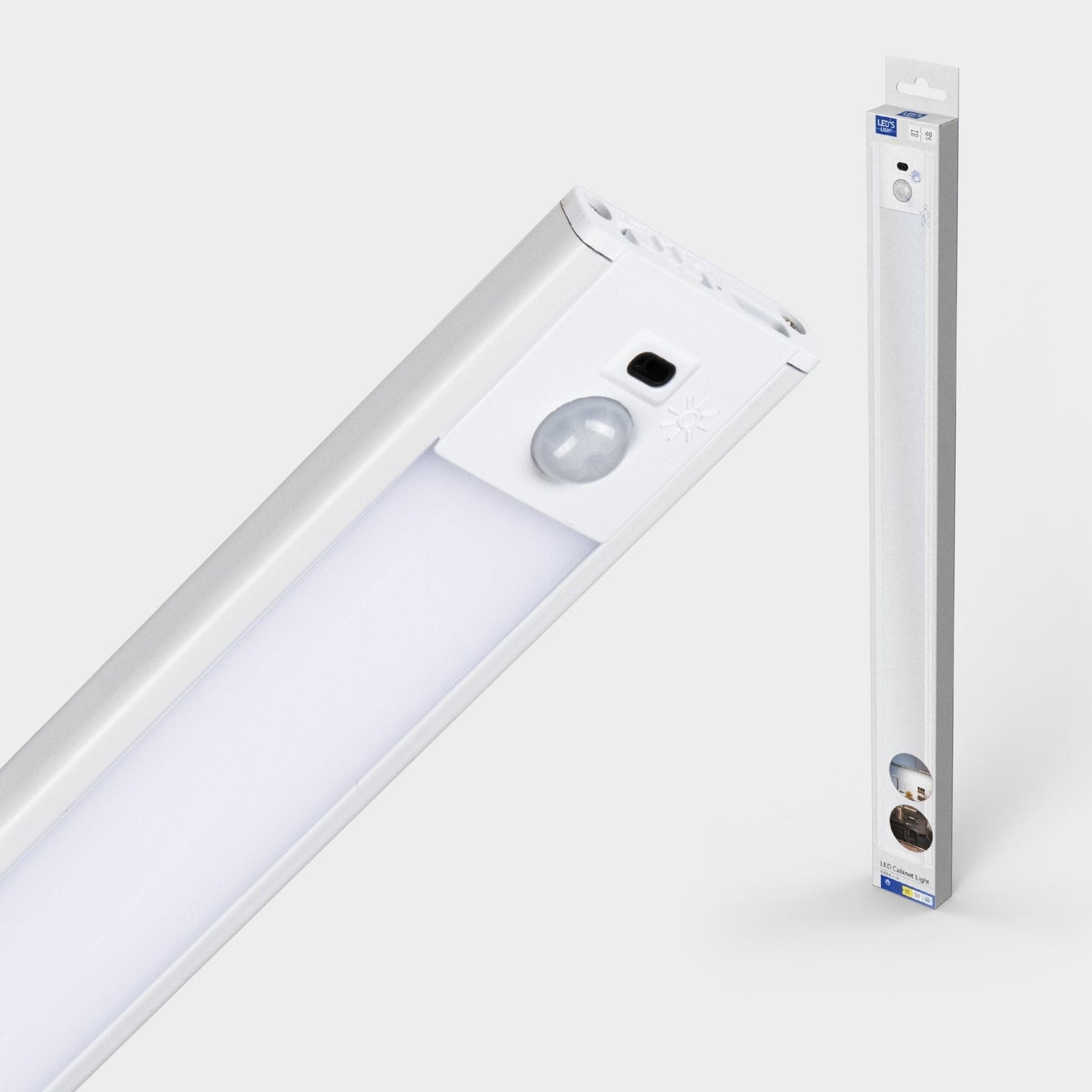 LED's Light Kastverlichting met sensor 40 cm - Oplaadbaar (USB-C) en draadloos - zwaai- en bewegingssensor - wit