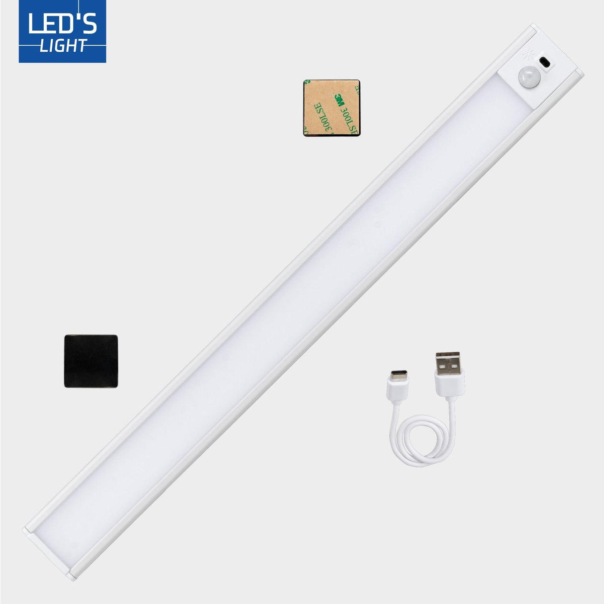 LED's Light Kastverlichting met sensor 40 cm - Oplaadbaar (USB-C) en draadloos - zwaai- en bewegingssensor - wit