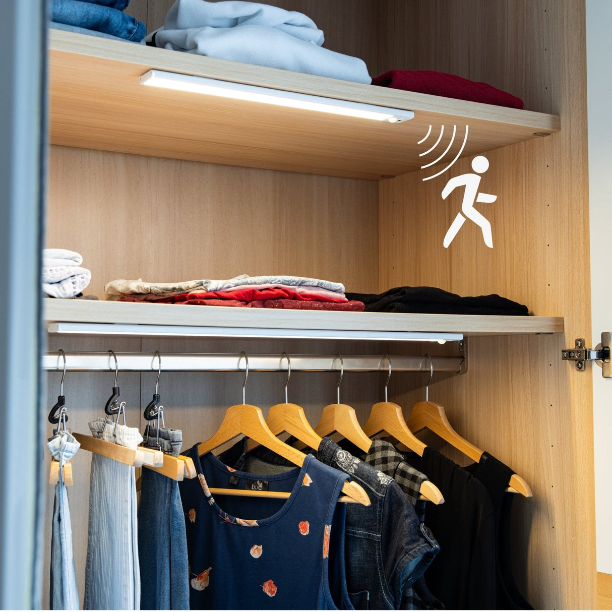 LED's Light Kastverlichting met sensor 60 cm - Oplaadbaar (USB-C) en draadloos - zwaai- en bewegingssensor - wit