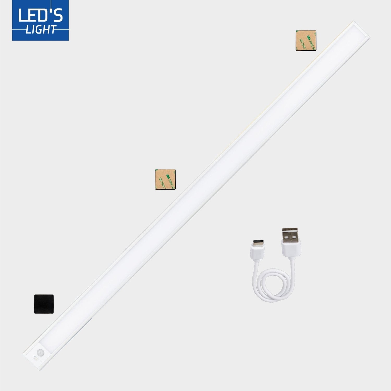 LED's Light Kastverlichting met sensor 80 cm - Oplaadbaar (USB-C) en draadloos - zwaai- en bewegingssensor - wit