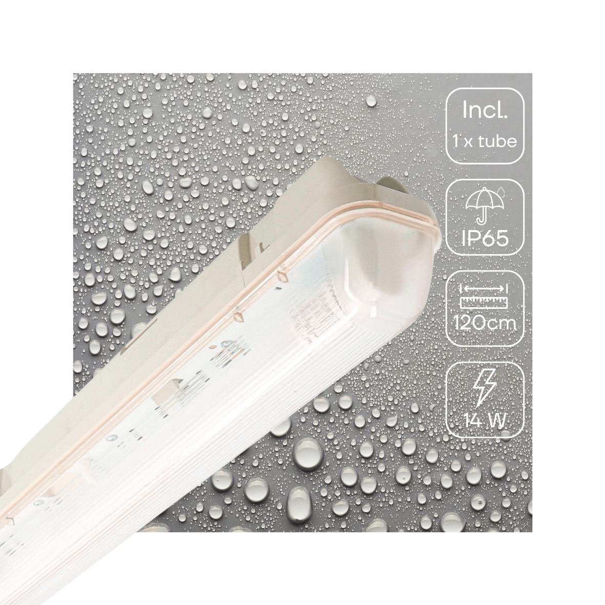 LED TL Armatuur 120cm 2100 lumen - 14W - Koelwit 4000K - IP65 Waterdicht - Bewegingssensor