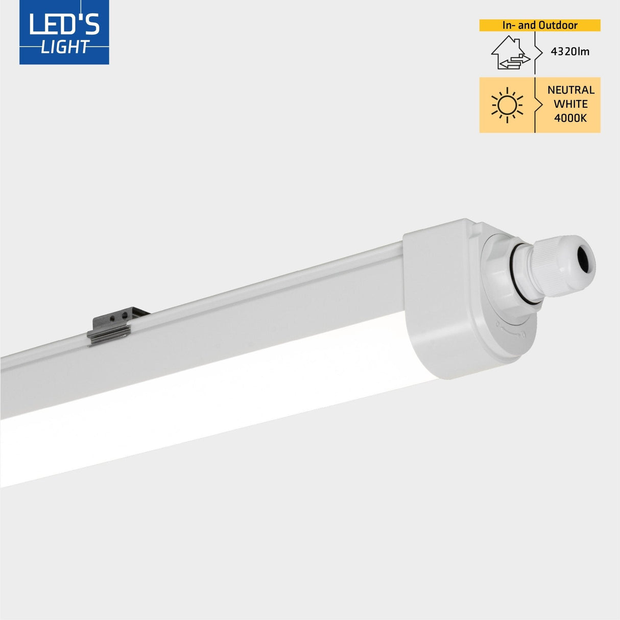 2 PACK - LED's Light LED TL lamp complete 120 cm - Connectable up to 10 lamps - Waterproof - IP65