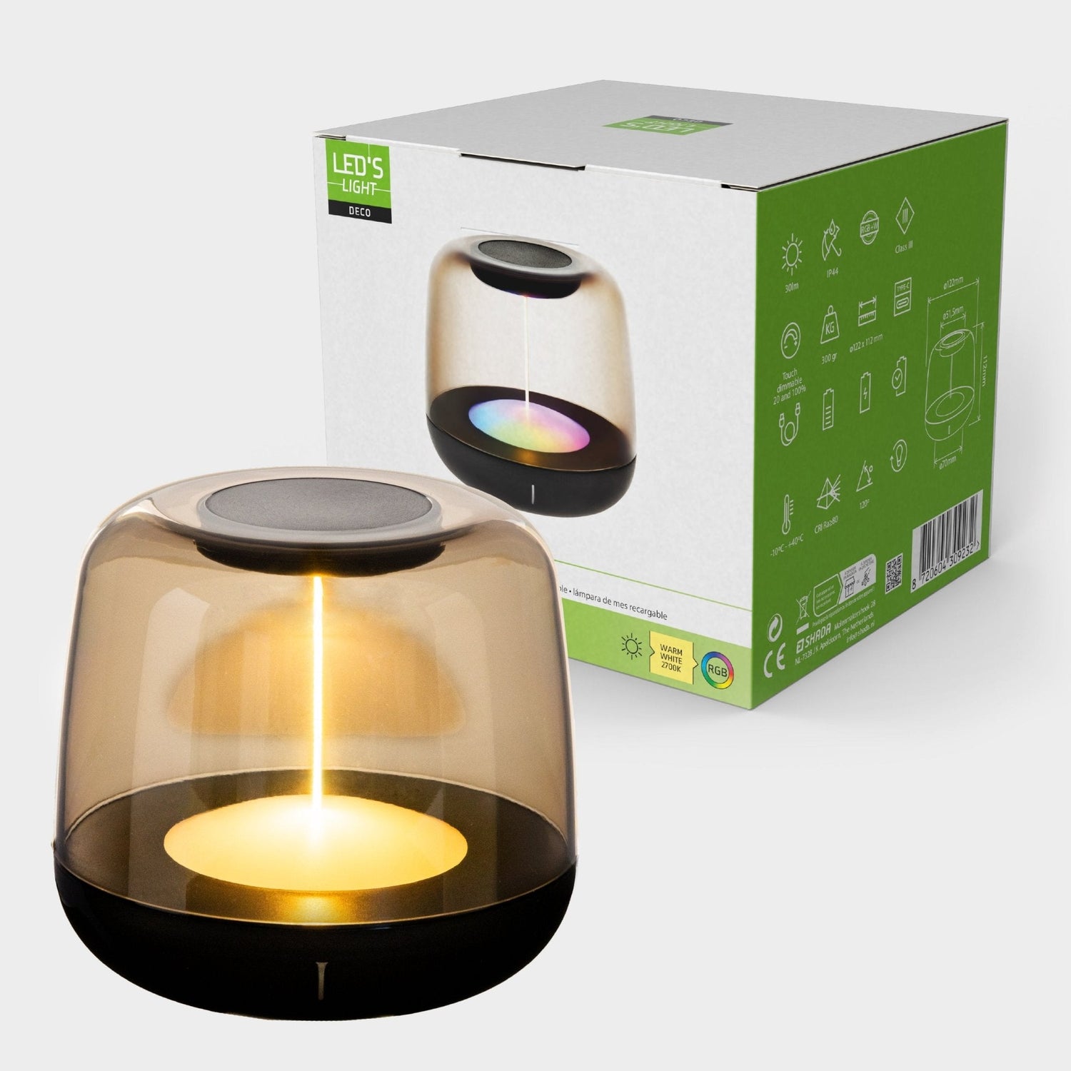 LED's Light Wiederaufladbare Tischleuchte mit Akku - Lichtspirale - Indoor & Outdoor - RGBW