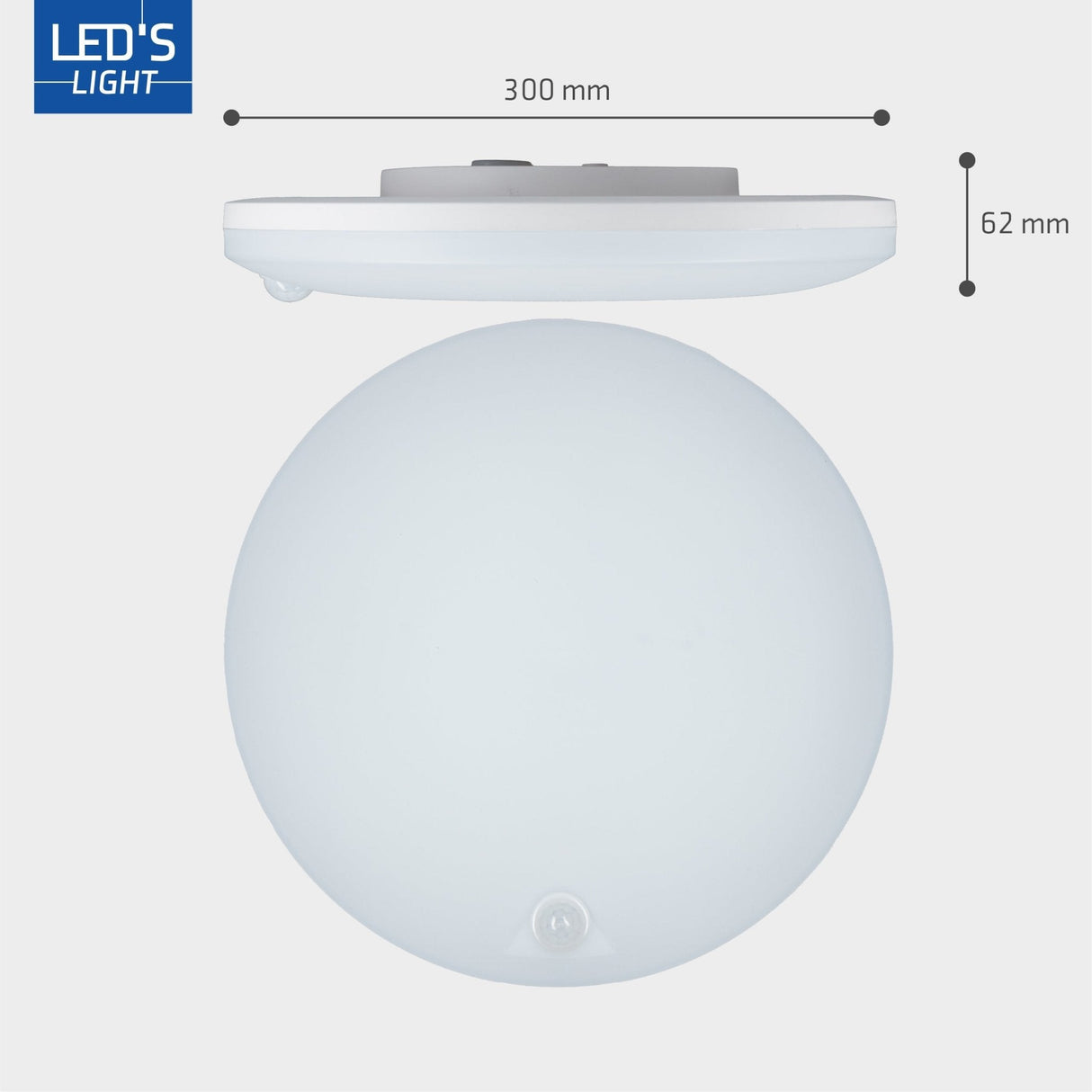 LED's light Ceiling lamp with motion sensor and twilight sensor - dimmable in 6 settings - IP54 - 30 cm