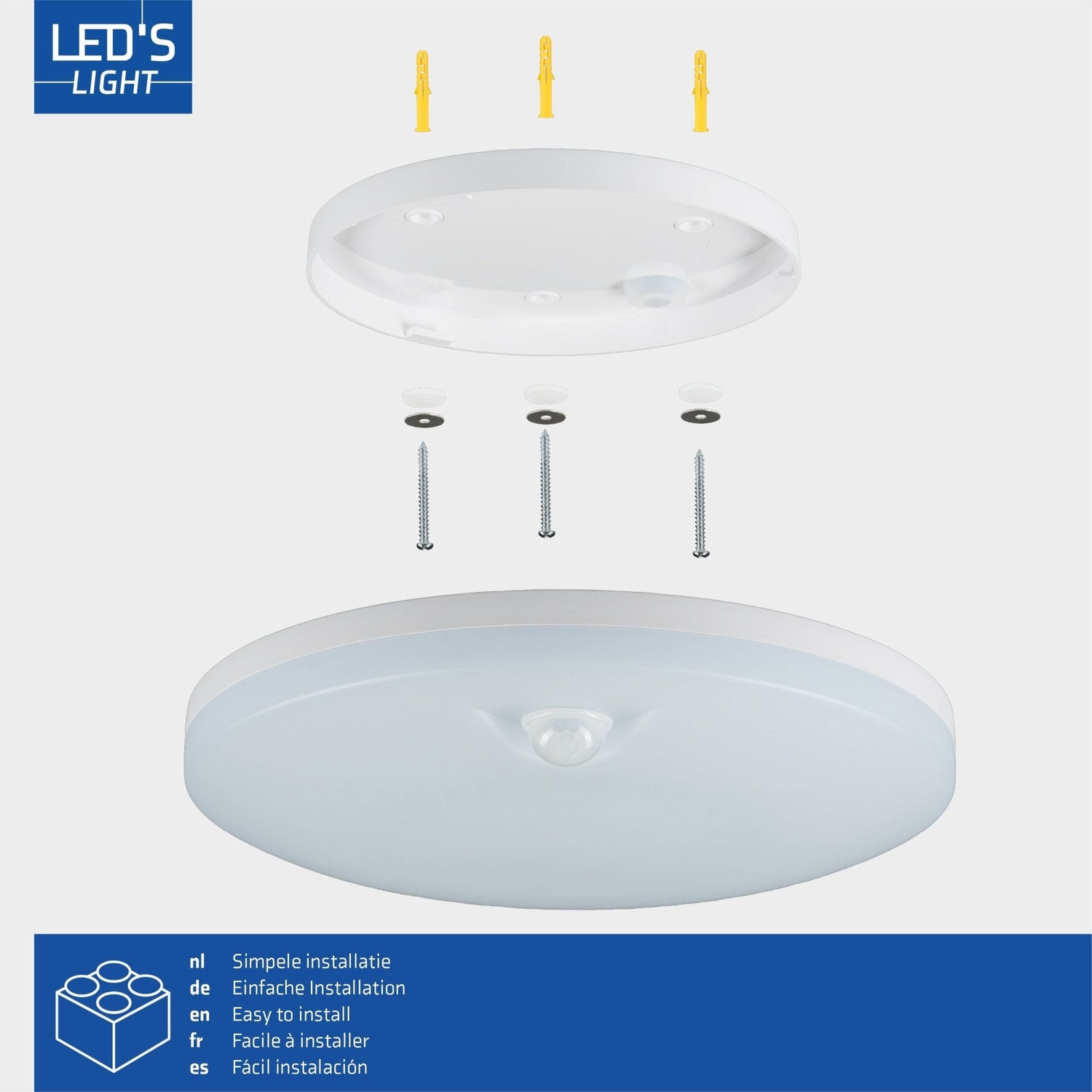 LED's light Ceiling lamp with motion sensor and twilight sensor - dimmable in 6 settings - IP54 - 30 cm