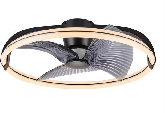 LED-Deckenventilator XL, 4300 Lumen, 40 W, extra warmweiß (2000 K) / kaltweiß (4000 K), Fernbedienung, 74 cm, schwarz