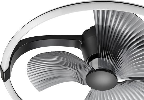 Plafondventilator met Verlichting - 74cm - Dimbaar - Afstandsbediening - Extra Warmwit en Koelwit - Zwart