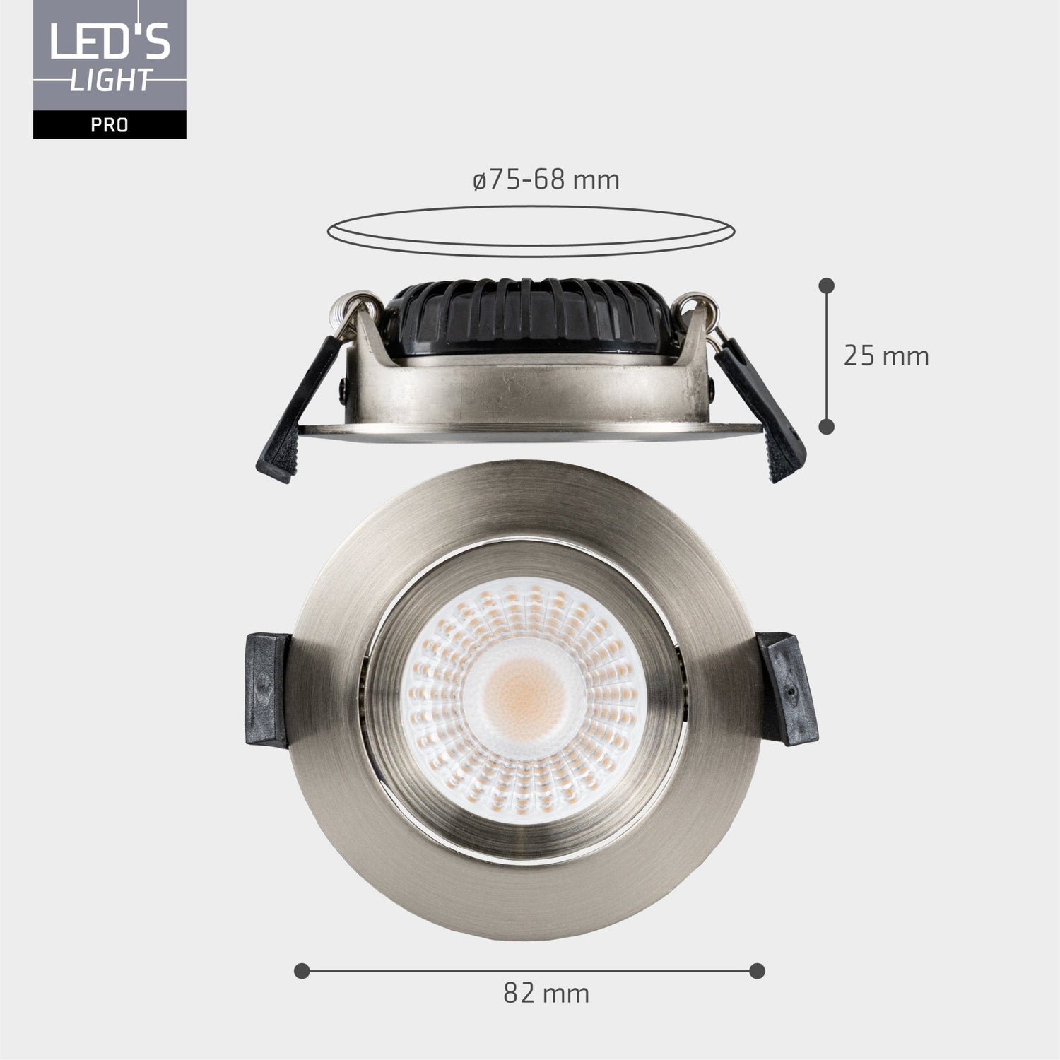 6 PACK - LED's Light PRO downlight inbouwspot Ø 68mm - Kantelbaar - Spatwaterdicht - Dim to Warm - RVS