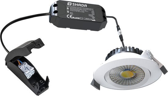 6er PACK - LEDs Light PRO Downlight Einbaustrahler Ø 68mm - Spritzwassergeschützt - Dimmbar - Universal - Weiß