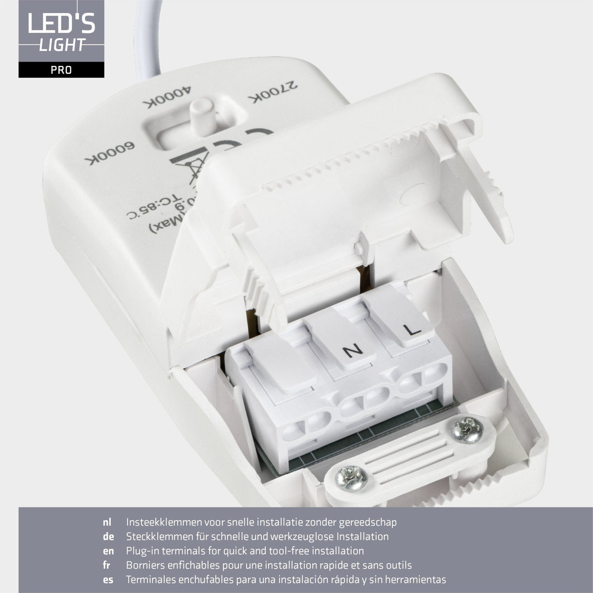 3 PACK - LED's Light PRO Recessed Spotlight 68 mm - Indoor & Outdoor - 3 light colors - Dimmable light - White