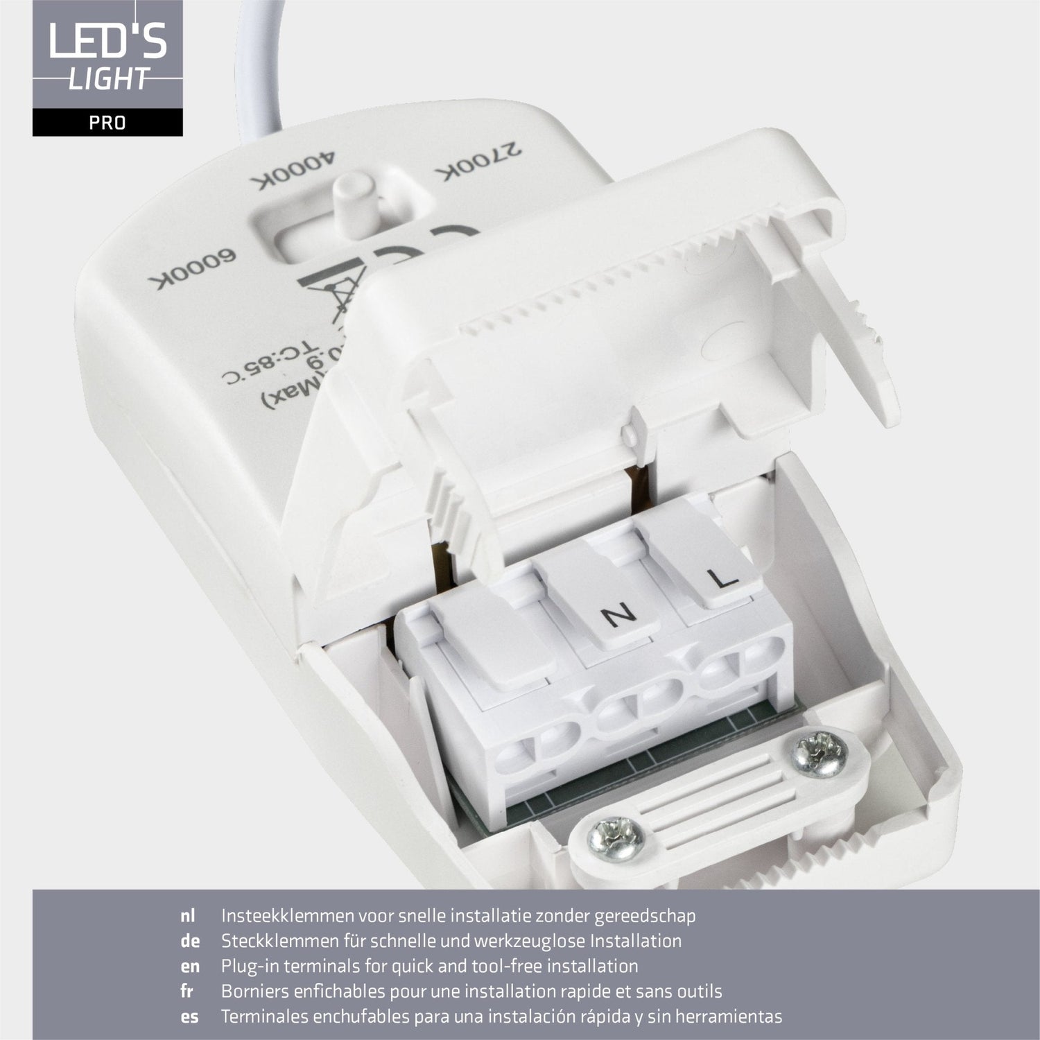 3 PACK - LED's Light PRO Recessed Spotlight 68 mm - Indoor & Outdoor - 3 light colors - Dimmable light - White