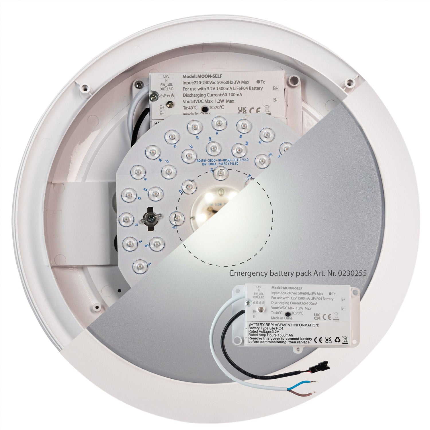 LED's Light Pro Ceiling Lamp 2050 with sensor - Light color and light intensity dimmable - Waterproof - Ø 30 cm