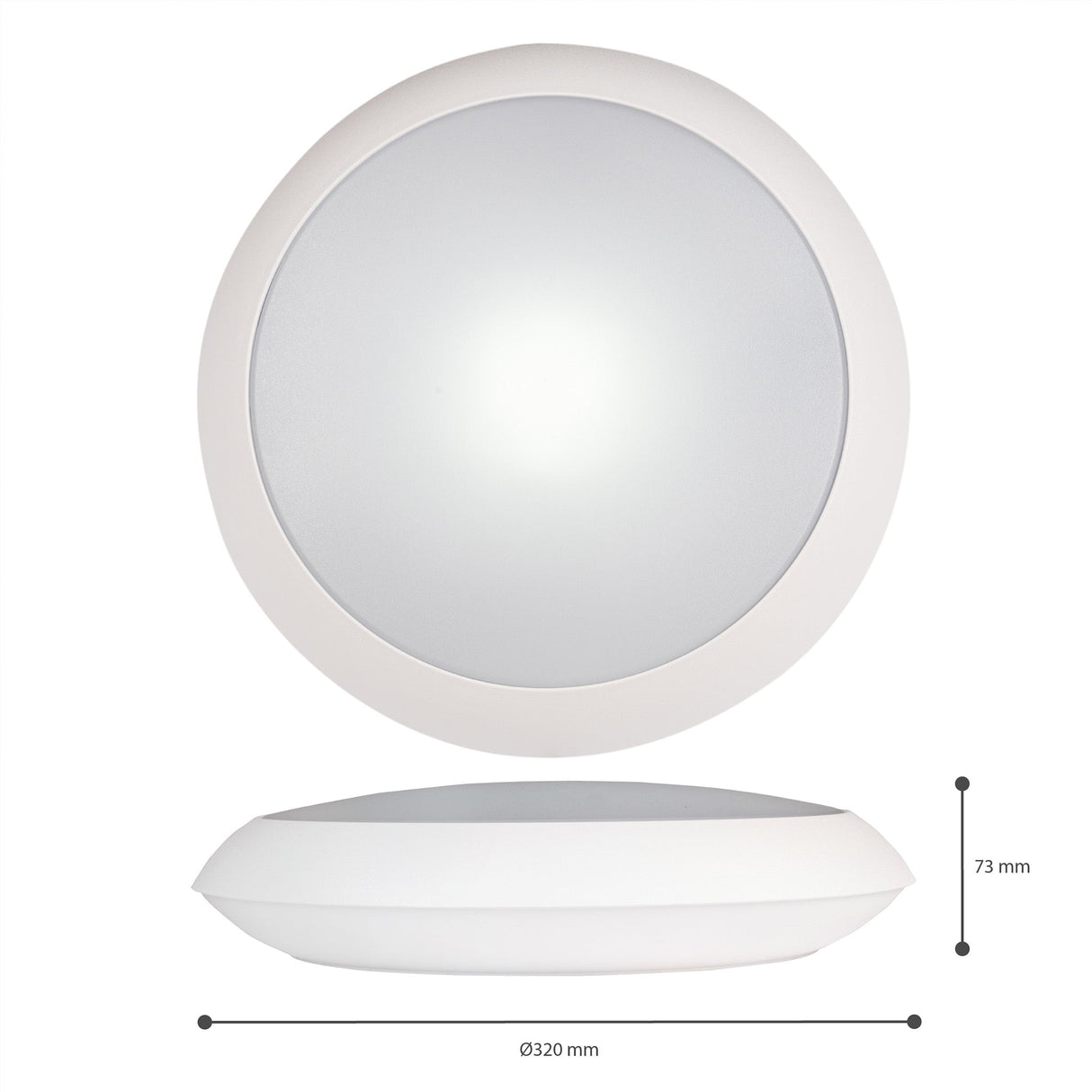 LED's Light Pro Ceiling Lamp 2050 with sensor - Light color and light intensity dimmable - Waterproof - Ø 30 cm