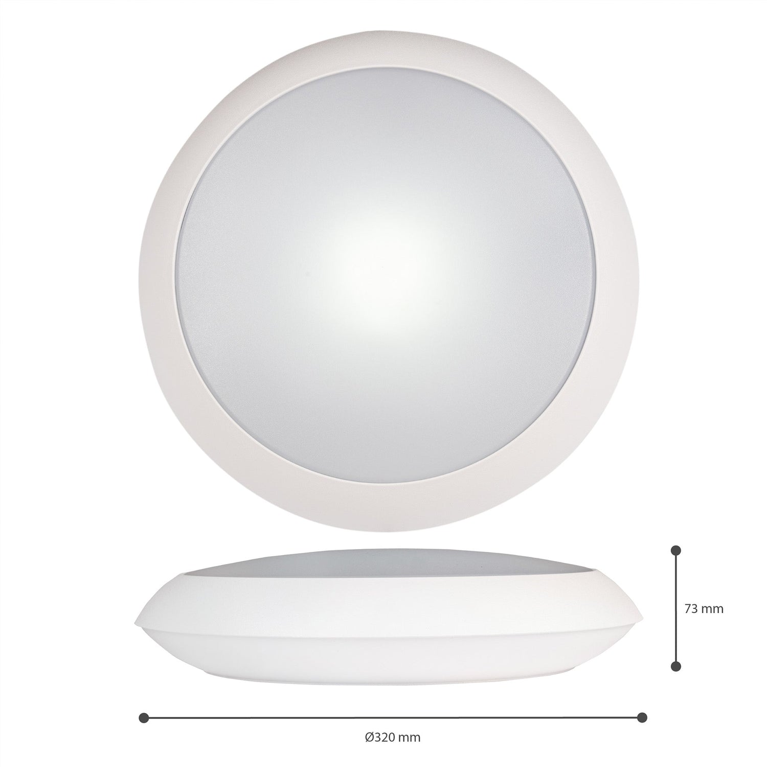 LED's Light Pro Ceiling Lamp 2050 with sensor - Light color and light intensity dimmable - Waterproof - Ø 30 cm