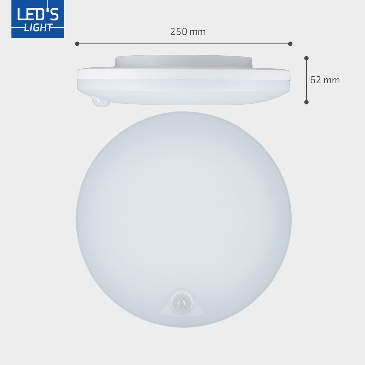 LED's Light Pro Ceiling Lamp with Sensor - Motion Sensor and Dusk Sensor - 6 Modes - 25 cm