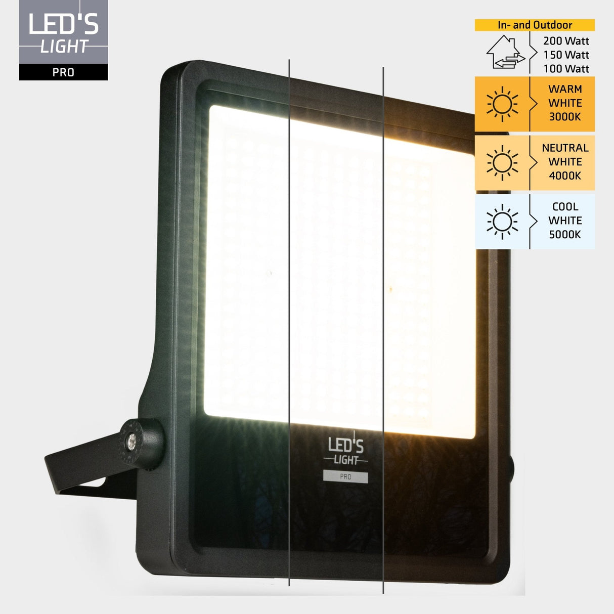 LED's Light Pro Premium Spotlight 25500 – 6 Lichtmodi – Wasser- und rostbeständig – 200 W