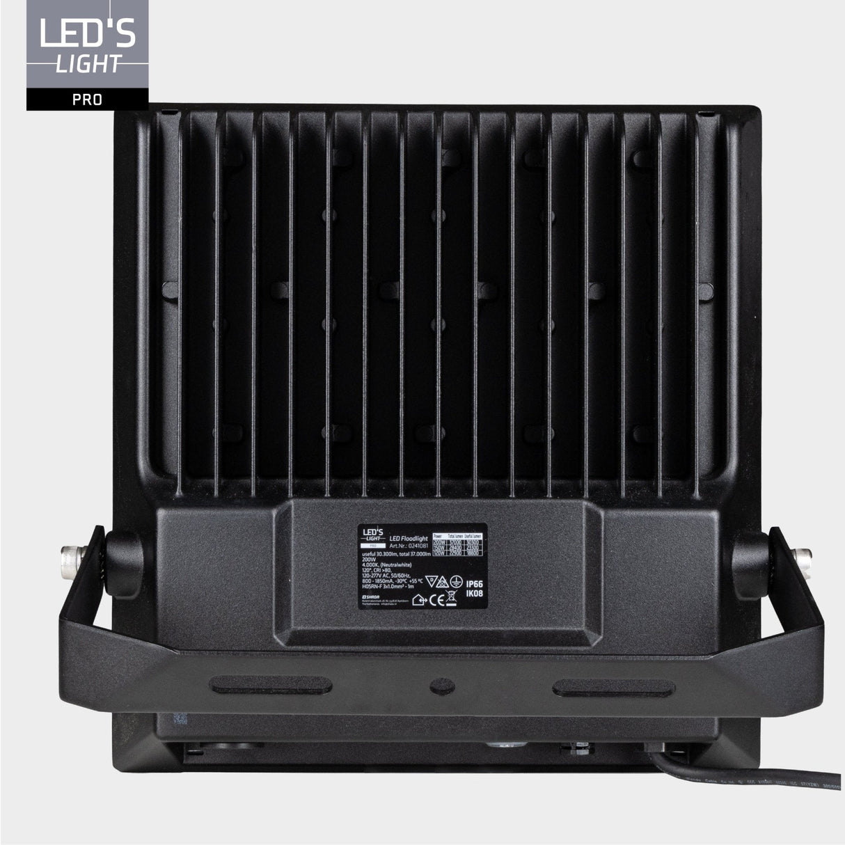 LED's Light Professional LED Flutlicht 37000 - 3 Lichtmodi - Wasserdicht - 200 Watt - Tageslichtsensor