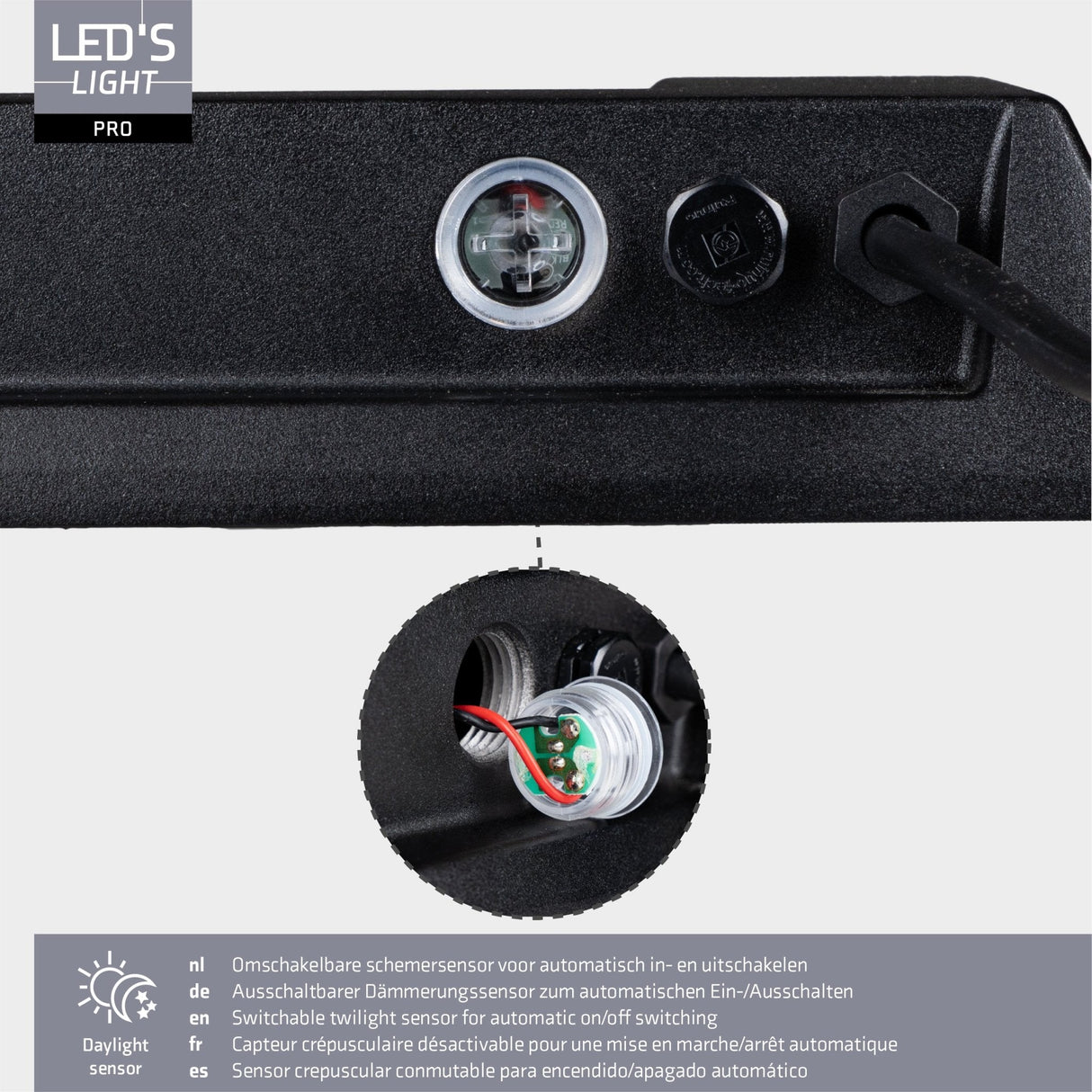 LED's Light Professional LED Flutlicht 37000 - 3 Lichtmodi - Wasserdicht - 200 Watt - Tageslichtsensor
