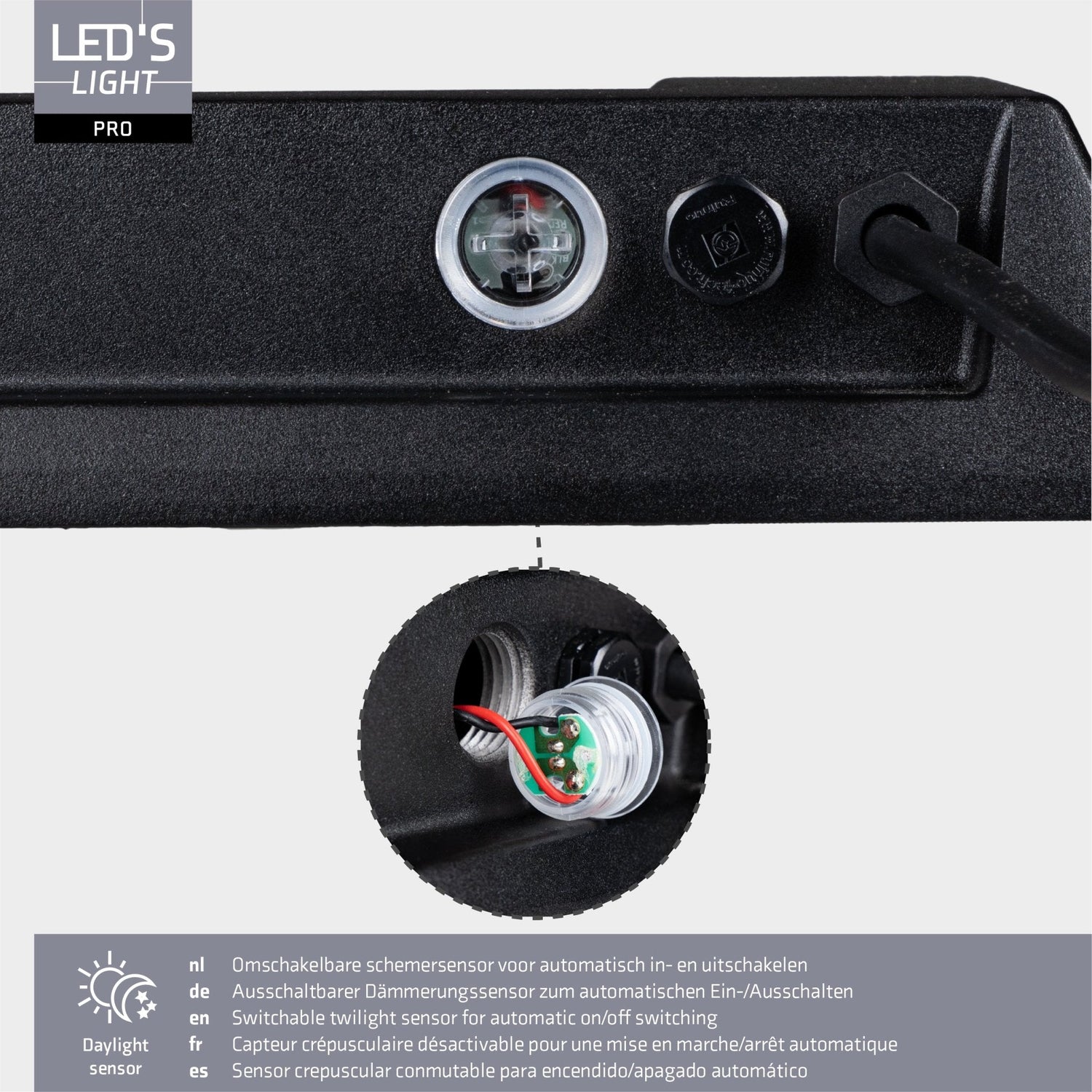 LED's Light Professional LED Flutlicht 37000 - 3 Lichtmodi - Wasserdicht - 200 Watt - Tageslichtsensor