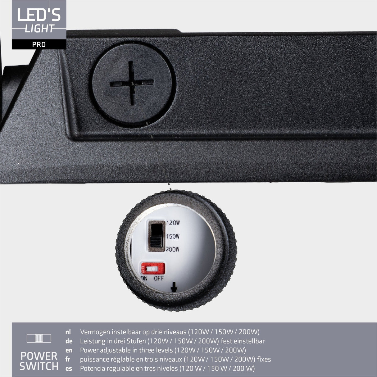 LED's Light Professional LED Flutlicht 37000 - 3 Lichtmodi - Wasserdicht - 200 Watt - Tageslichtsensor