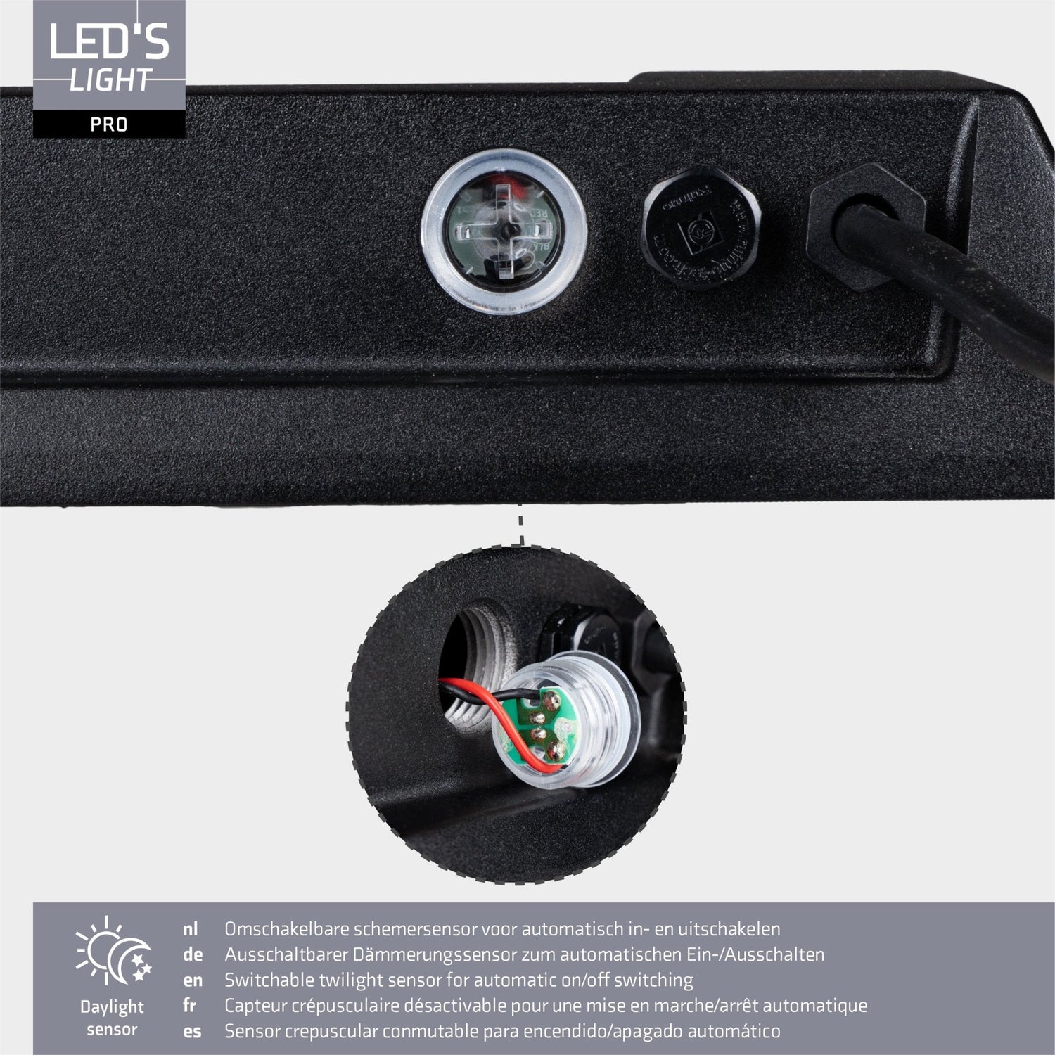 LED's Light Professional LED Flutlicht 18500 - 3 Lichtmodi - Wasserdicht - 100 Watt - Tageslichtsensor