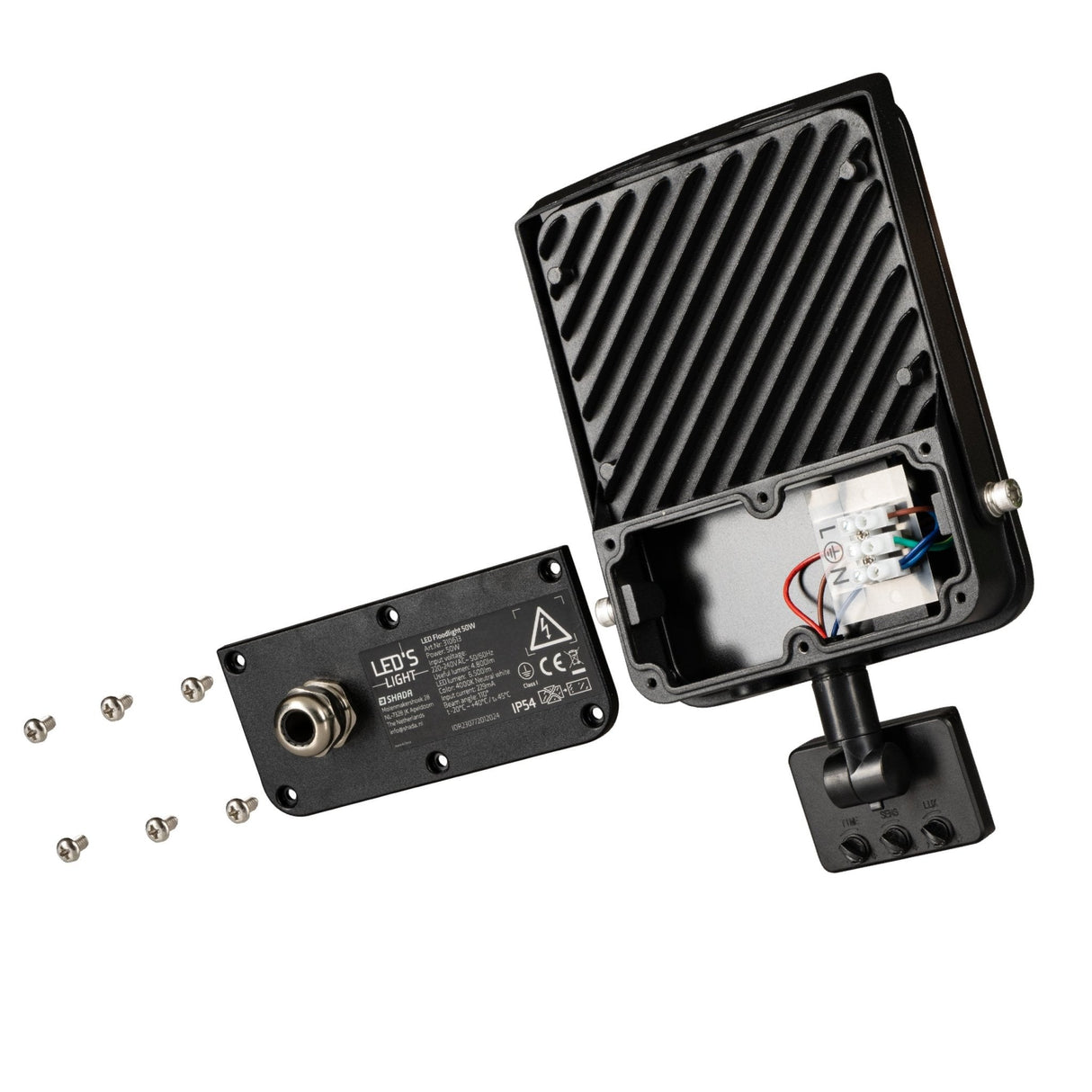 LED-Flutlicht mit Bewegungsmelder 6000 - Wasserdicht & Neigbar - 50W