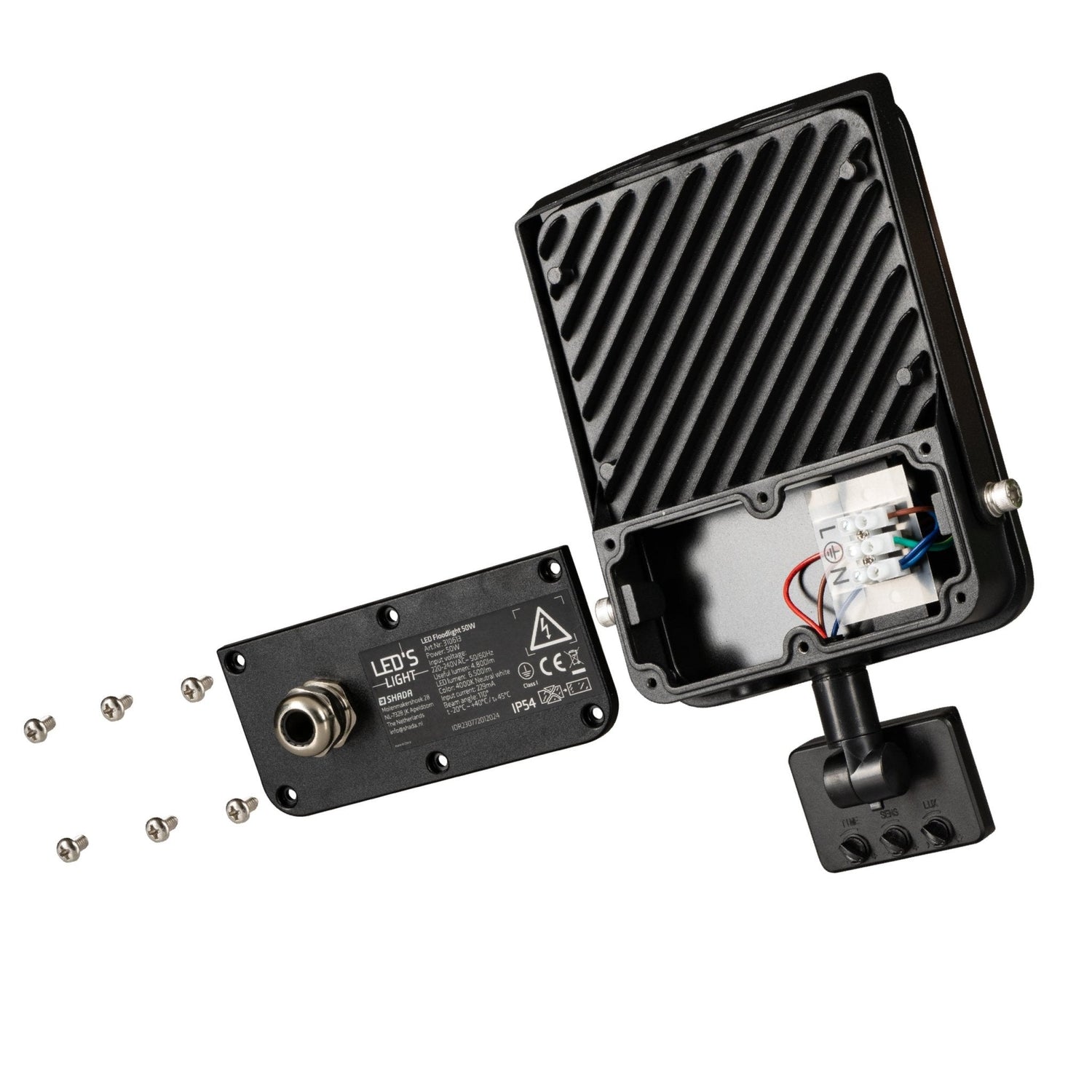 LED-Flutlicht mit Bewegungsmelder 6000 - Wasserdicht & Neigbar - 50W