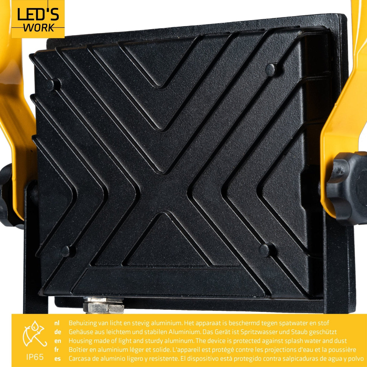 LED's Work 50W Bouwlamp Werklamp Bedraad 4200lm - Verstelbare beugel - Waterdicht (IP65) - Zwart geel
