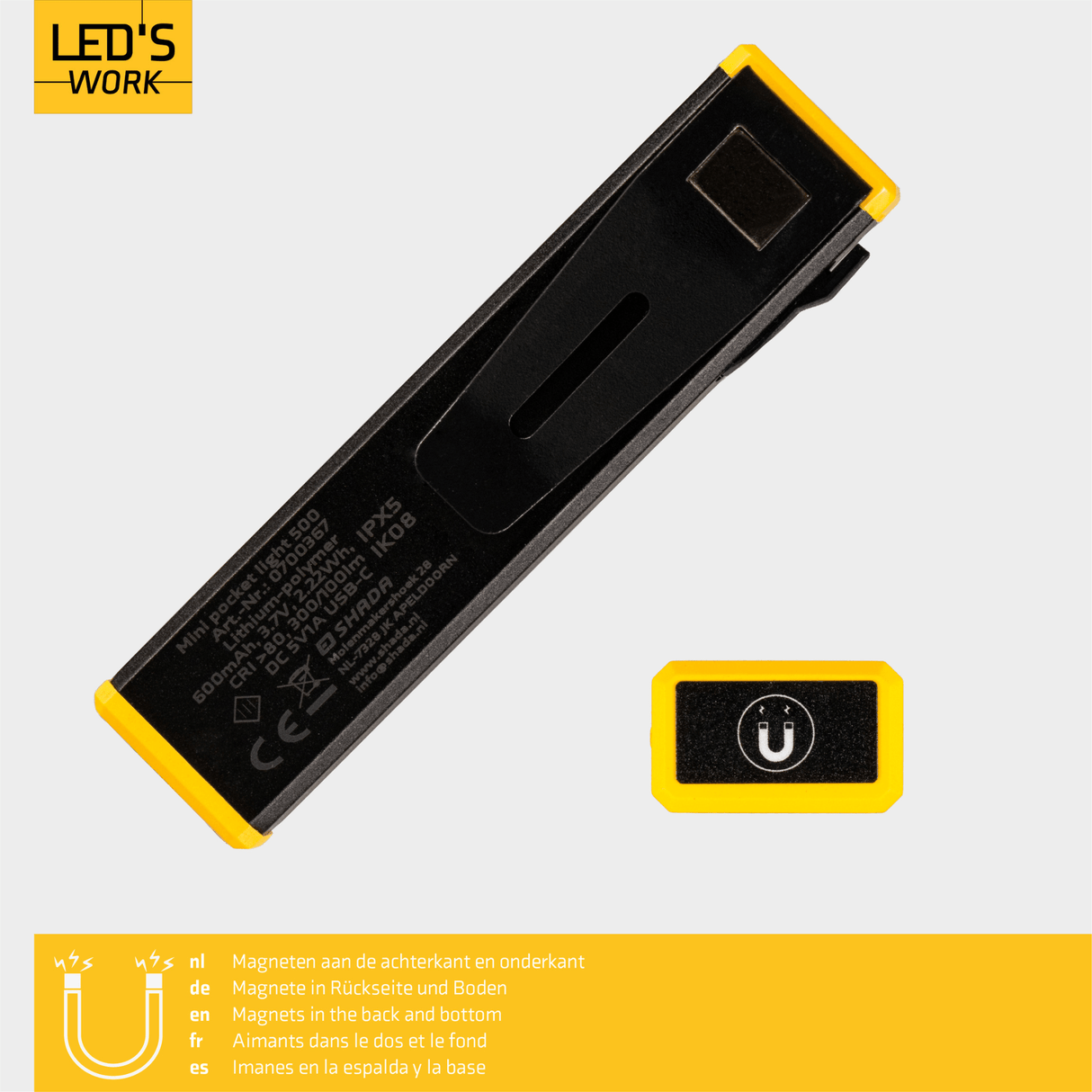 Wiederaufladbare LED-Taschenlampe – 300 Lumen – Dimmbar – Kaltweiß (5000 K) – Zoomfunktion – Kompakt