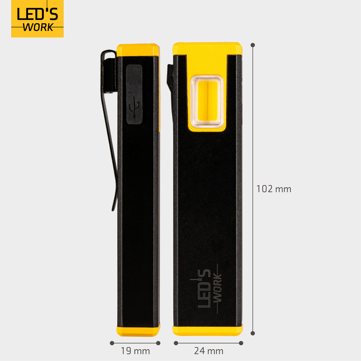 Wiederaufladbare LED-Taschenlampe – 300 Lumen – Dimmbar – Kaltweiß (5000 K) – Zoomfunktion – Kompakt