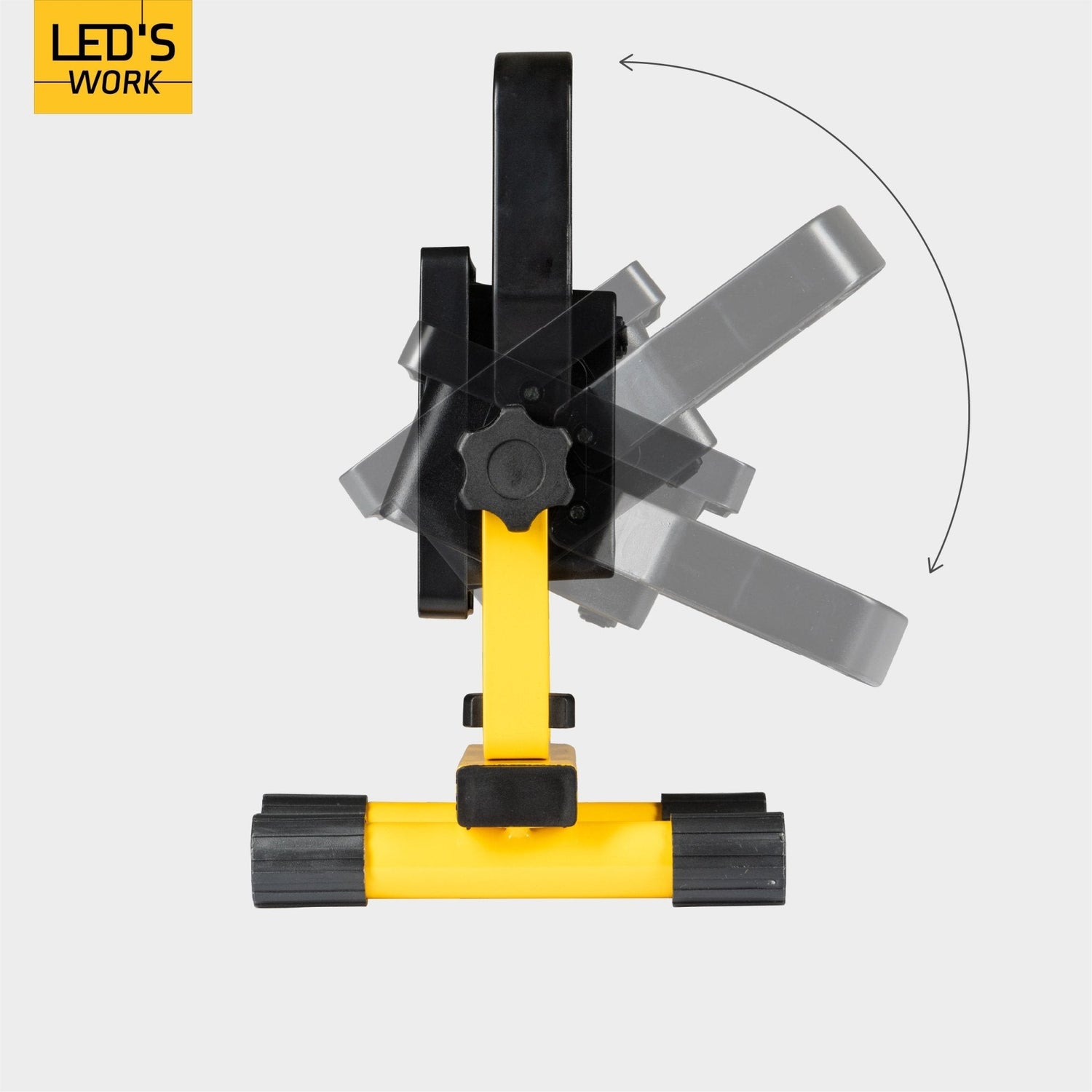 LED's Work kabellose LED-Bauleuchte mit Akku 1200 - Wiederaufladbar und neigbar - Schwarzgelb