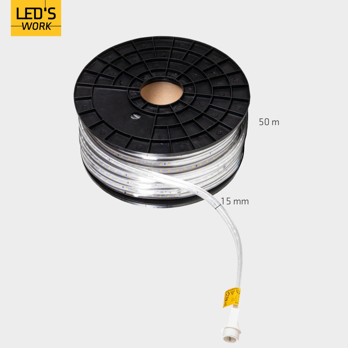LED's Work LED-Lichterkette 50 Meter Baubeleuchtung - Ausziehbar bis 100 Meter - 40.000 lm