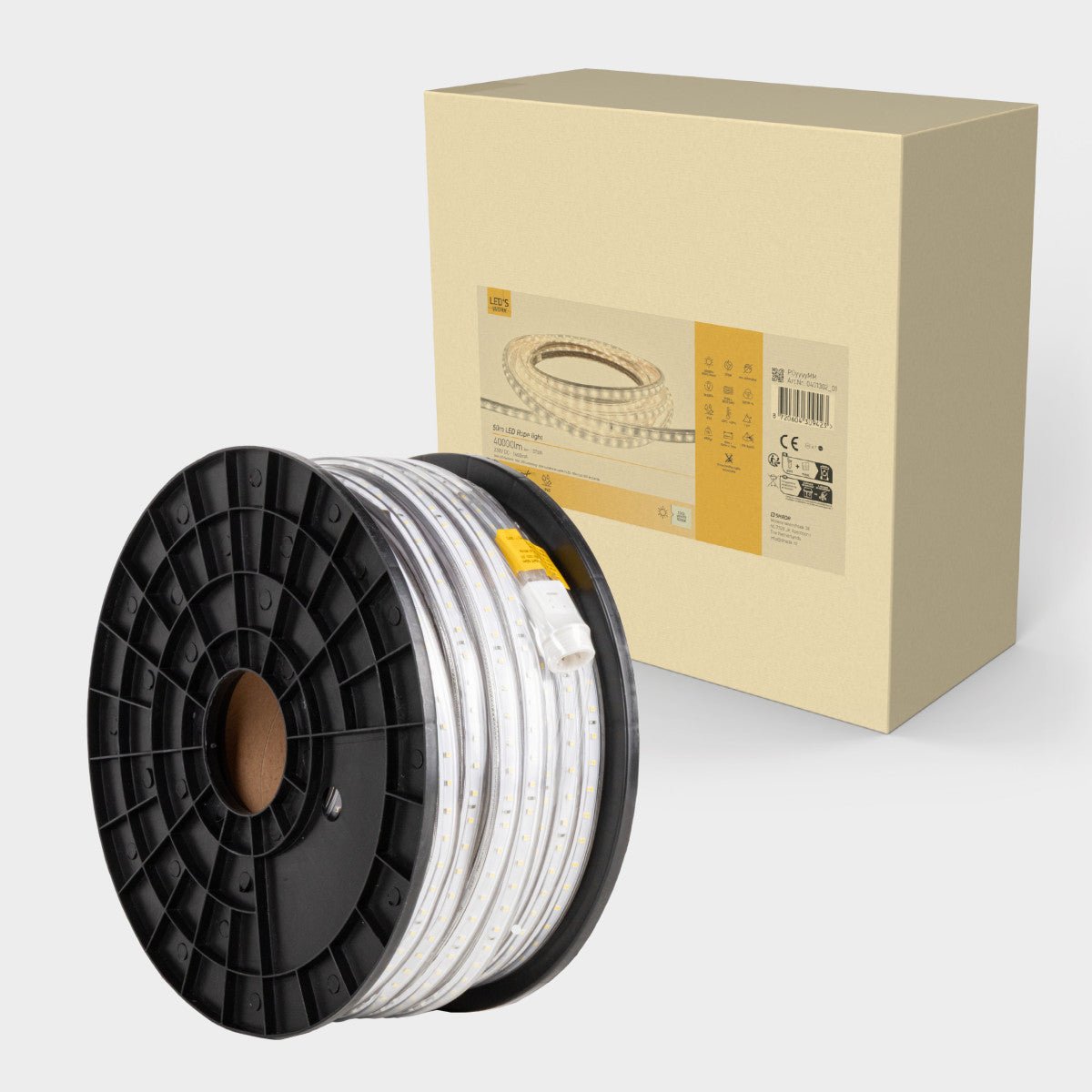 LED's Work LED-Lichterkette 50 Meter Baubeleuchtung - Ausziehbar bis 100 Meter - 40.000 lm