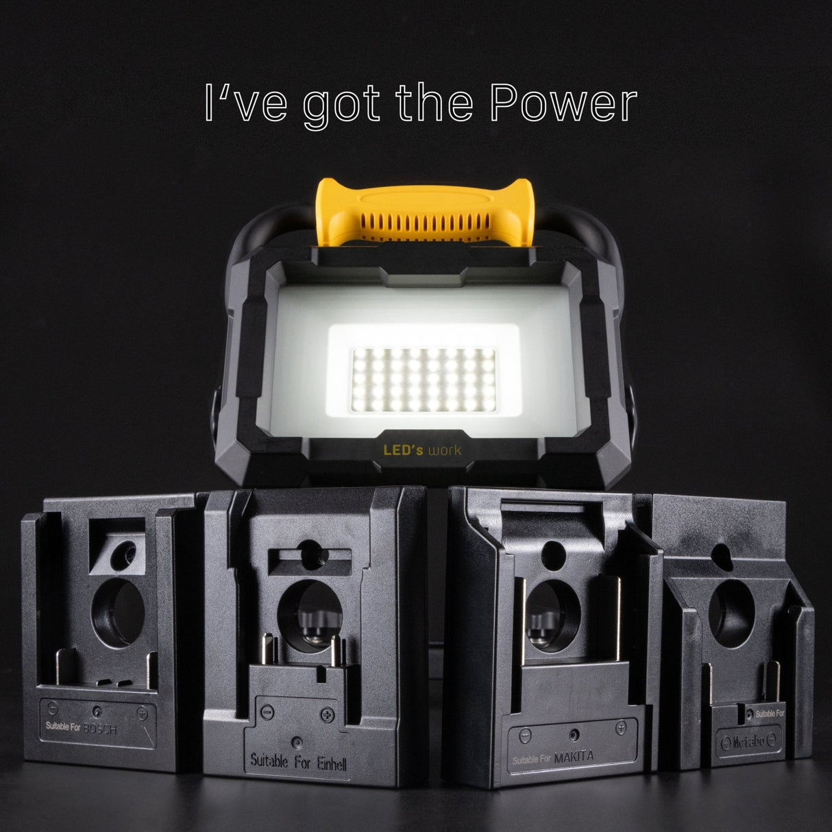 LED-Arbeitsleuchte, 18-V-Akku, 2000 Lumen, 20 W, 5000 K, dimmbar (3 Stufen)