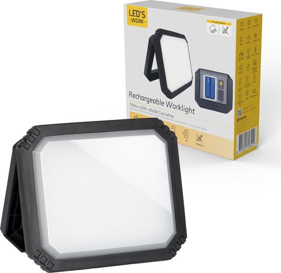 Rechargeable LED work lamp - 10W 700 lumens - dimmable - wireless - IP54 waterproof - USB-C