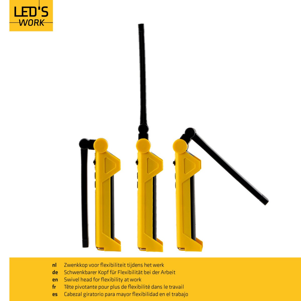 Rechargeable LED Work Lamp 600 lumens - 5W - Daylight White 6500K - Dimmable 2 settings - USB-C