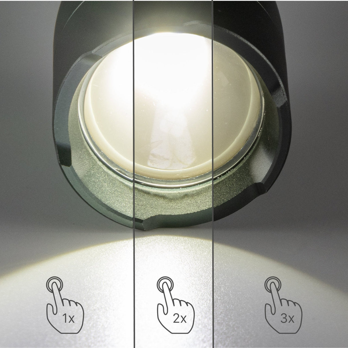 Wiederaufladbare LED-Taschenlampe (USB-C) – 1200 Lumen – Dimmbar – Kaltweiß (5000 K) – Wasserdicht (IPX7) – Zoomfunktion