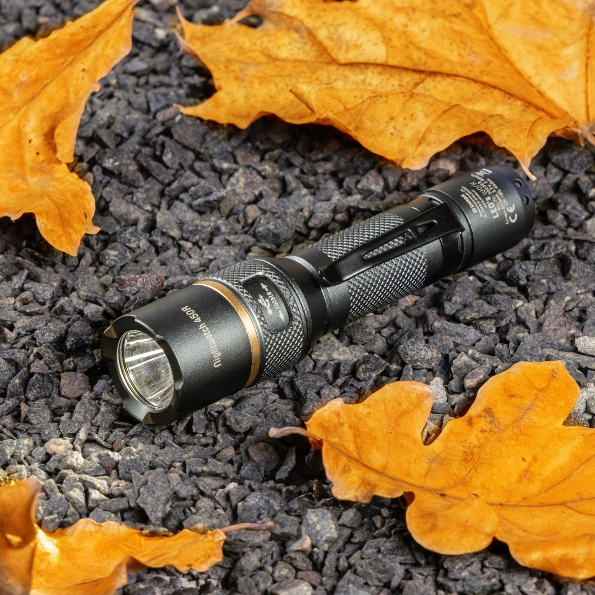 Wiederaufladbare LED-Taschenlampe – 450 Lumen – Dimmbar – Kaltweiß (5000 K) – Wasserdicht (IPX7) – Zoomfunktion – USB-C